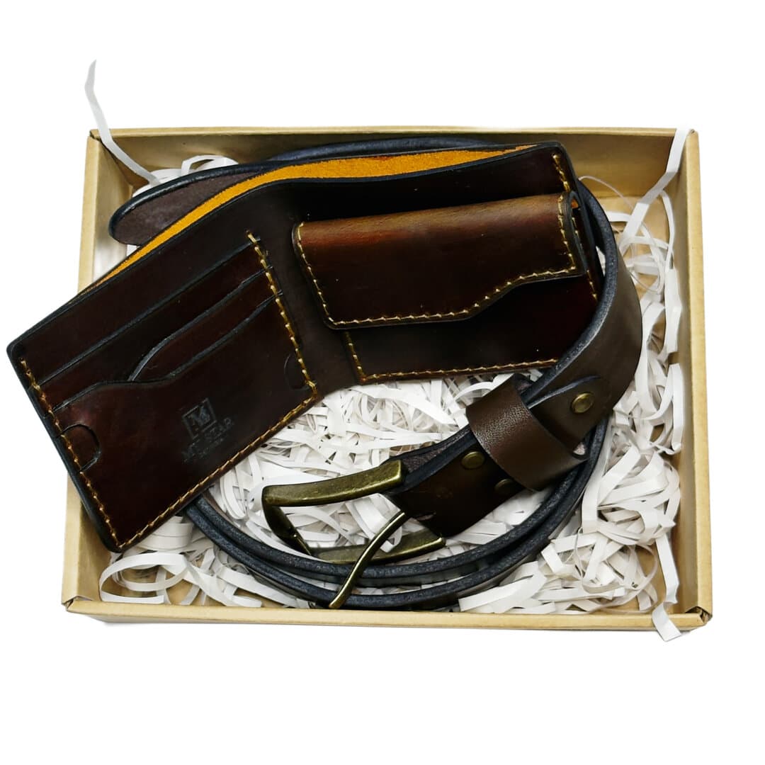 Men's Brown Leather Set