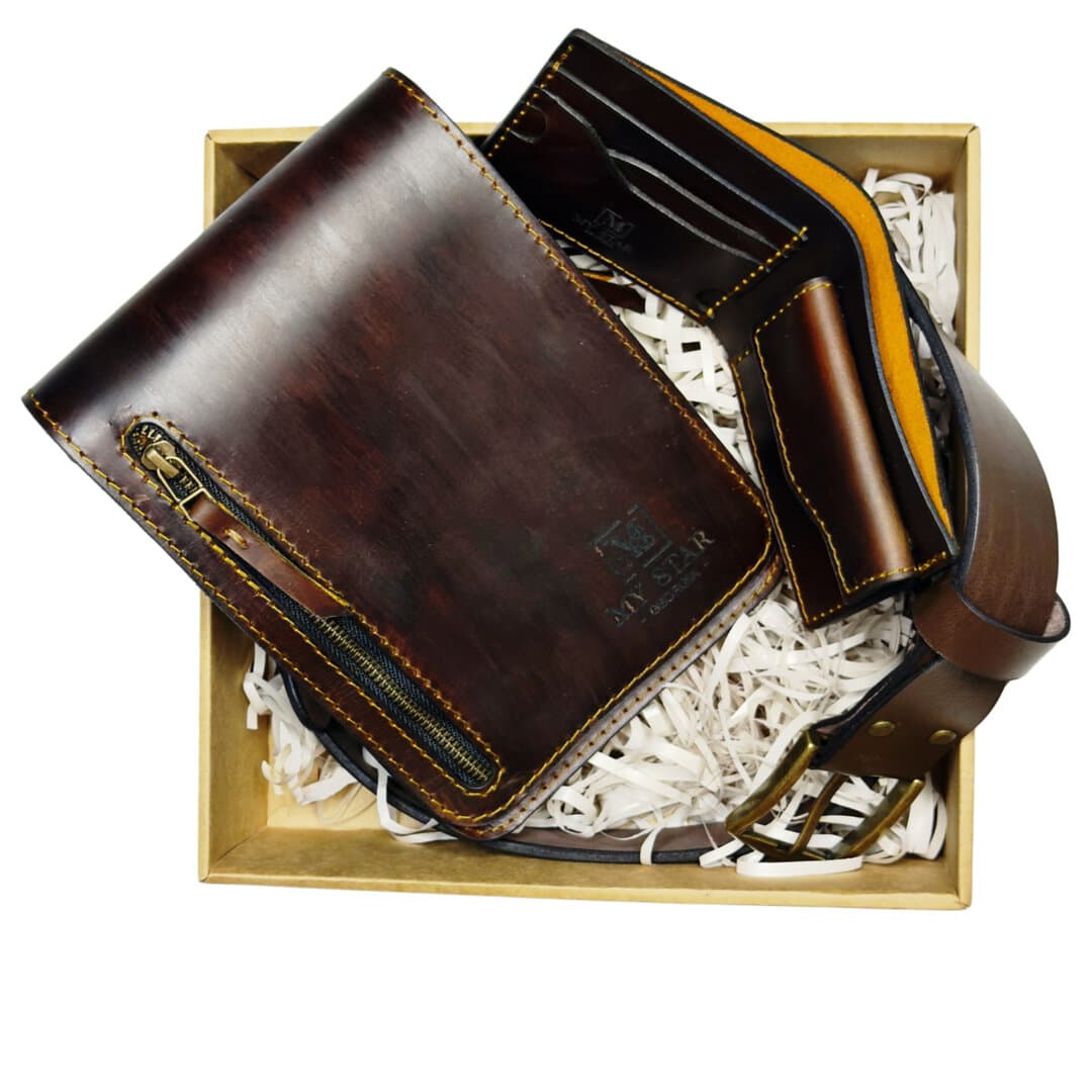 Men's Brown Leather Set