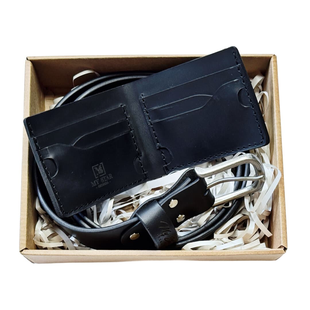 Men's Black Leather Set